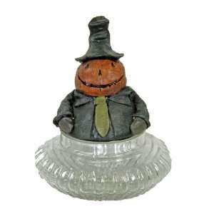  Country Rustic Pumpkin Halloween Fall Seasonal Candy Jar Dish Decor