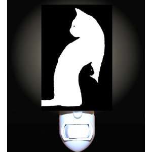  Black Cat White Cat Decorative Night Light: Home 