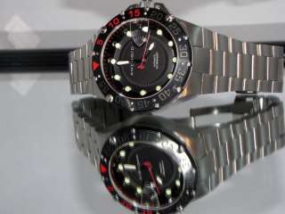   Red Accented Black Matte Dial and LARGE LUMINOUS ORB HOUR MARKERS
