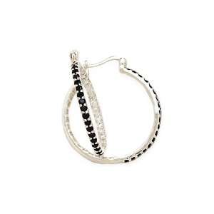  Black and White Cubic Zirconia Hoop Earrings: Puresplash: Jewelry