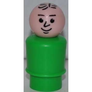  Man Father Dad (Black Lined Hair & Green Plastic Base) (Peg Style 