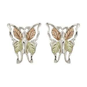    Black Hills Gold Sterling Silver Butterfly Earrings: Jewelry