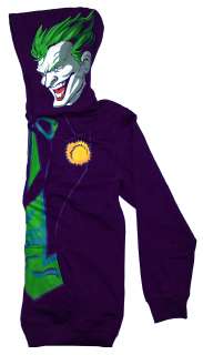 The Joker Batman Logo DC Comics Super Hero All View Costume Zip Up 