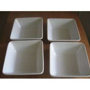 The Pampered Chef Simple Additions Set of 4 Square Medium White Bowls