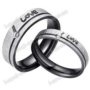 Love Stainless Steel wedding engagement Promise Ring  