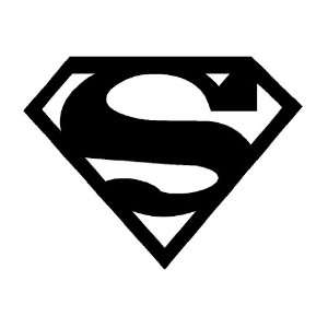  Superman Sticker   Black in Color 