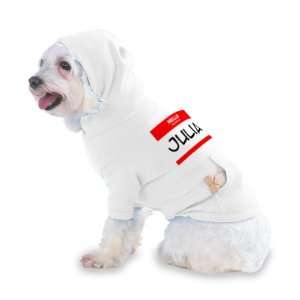 HELLO my name is JULIA Hooded (Hoody) T Shirt with pocket for your Dog 