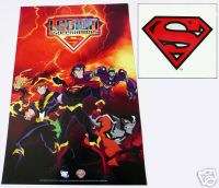 LEGION OF SUPER HEROES Poster SUPERMAN Bonus DC WB rare  