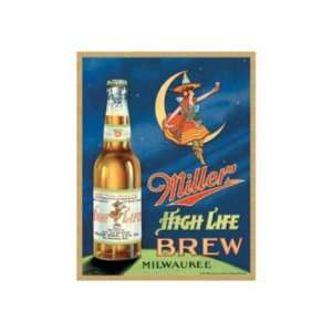  Miller High Life Brew Tin Sign: Home & Kitchen
