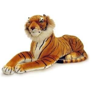  World Safari Plush Animals Lying Tiger with Sound (46): Toys & Games