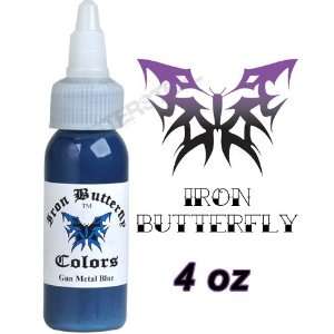  Iron Butterfly Tattoo Ink 4 OZ Gun Metal Blue Pigment Health 