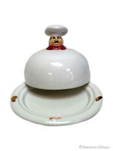 NEW FAT FRENCH CHEF KITCHEN ROUND BUTTER CHEESE DISH  