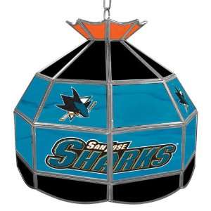  NHL San Jose Sharks Stained Glass Tiffany Lamp   16 inch 