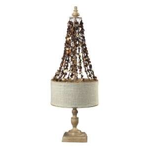  Bleached Wood And Dark Shell Hanging Lamp 93 9251: Home 