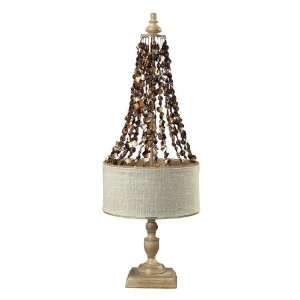  Bleached Wood And Dark Shell Hanging Lamp 93 9251