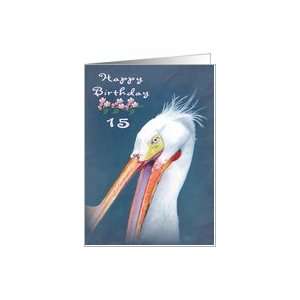  Happy 15th Birthday Wild Pelican Card Toys & Games