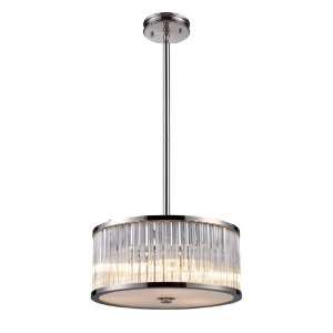  BRAXTON 3 LIGHT PENDANT IN POLISHED NICKEL W16 H7.5 