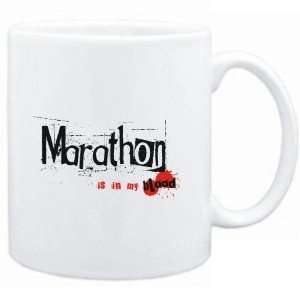    Mug White  Marathon IS IN MY BLOOD  Sports