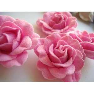  20pc Big Felt Rose 4D Brooch Flower 2 Applique (H165 pink 