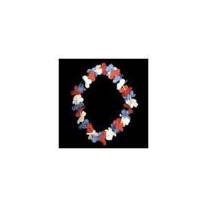  Patriotic Silk Flower Leis, Patriotic and Red, White and Blue Decor