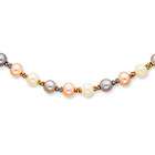 Beautiful Multi colored Pearl Necklace 14kt Gold 18 w/Extender  