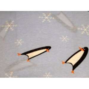  Twin Size Sheet Set Blue Penguin Jersey Knit Sheets 