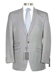 395 Sean John 42R Mens Silver Gray Neat Textured Suit  