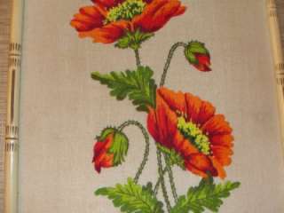 Mid Century Poppy Textile Handmade Wall Hanging  