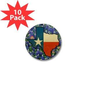    Mini Button (10 Pack) Texas Flag Bluebonnets: Everything Else