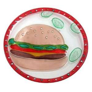  Burger Glass Fusion Plate by Lori Siebert Kitchen 
