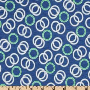  58 Wide Rayon Blend Jersey Knit Circles Royal Fabric By 