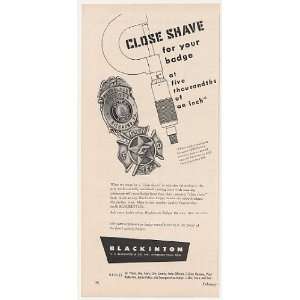    1952 Blackinton VA Police TX Fire Badges Print Ad: Home & Kitchen