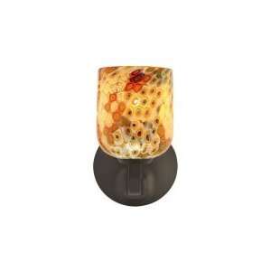   Wall Sconce in Satin Nickel with Boboli Rust glass