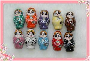 Lucky Big 50pcs Russian Girl porcelain beads 25×15mm  