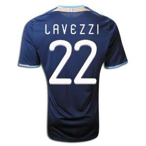 Argentina #22 Ezequiel Lavezzi Away Jersey Blue 2011 Soccer Jerseys 