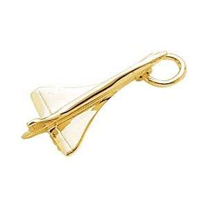  Rembrandt Charms Concorde Plane Charm, 10K Yellow Gold 