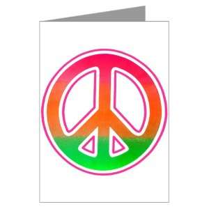  Greeting Cards (20 Pack) Neon Peace Symbol Everything 