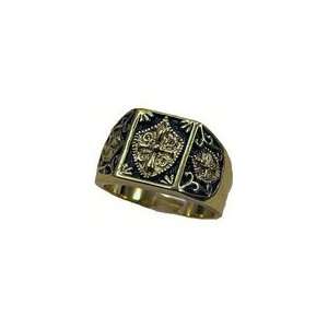  Templar Knight Masons Masonic Ring 18kt Gold EP Size 9 14 