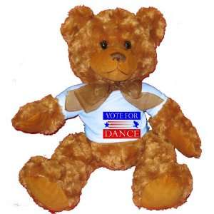 VOTE FOR DANCE Plush Teddy Bear with BLUE T Shirt: Toys 