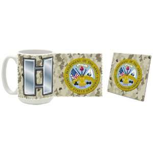  Army Rank Captain Coffee Mug/Coaster Combo: Kitchen 