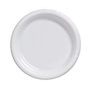  Bulk Value 10 Inches Plastic Plates White Package of 50 