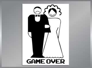 Marriage is GAME OVER Funny Bumper Sticker car decals  