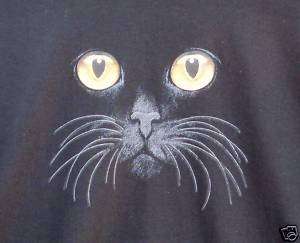 Black Cat Face Kitten Kids T Shirt XS L NEW  
