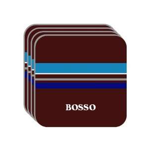 Personal Name Gift   BOSSO Set of 4 Mini Mousepad Coasters (blue 