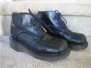 Black Dr. Martens 3 Eye Leather Boots US Womens Sz 7 Mens 6 UK 5 Ankle 