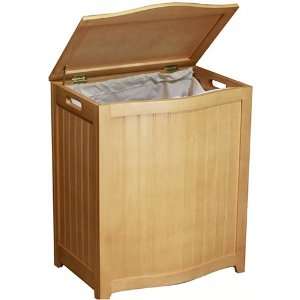  Bowed Front Laundry Wood Hamper with Interior Bag Baby