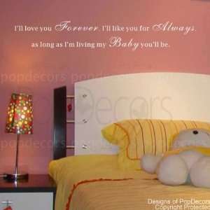   PopDecors Design. Ill love you Forever words decals: Home & Kitchen