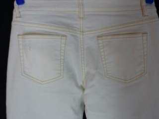 Elie Tahari Cream Jeans Pants Tan Trim 4  