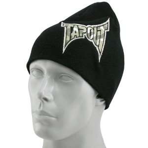  TapouT Black Camo Logo Knit Beanie: Sports & Outdoors