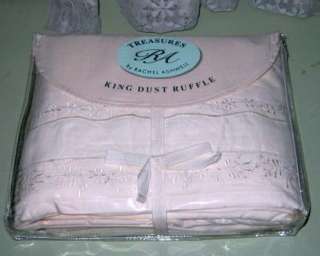 NIP Rachel Ashwell IVORY Embroidered Organza TWIN Bed Skirt  